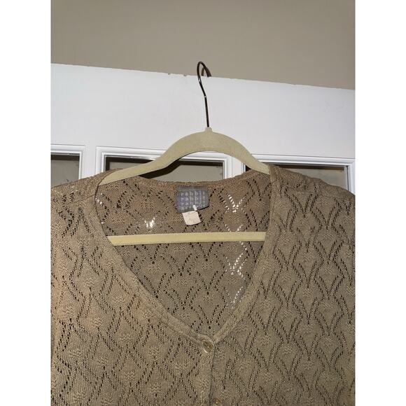 Rabbit Rabbit Rabbit VTG Brown Cardigan Cropped Buttons Lagenlook Beachy 12P - Picture 3 of 4
